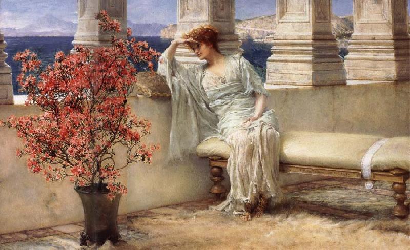 Sir Lawrence Alma-Tadema,OM.RA,RWS Her Eyes are with Her Thoughts and They are Far away Germany oil painting art